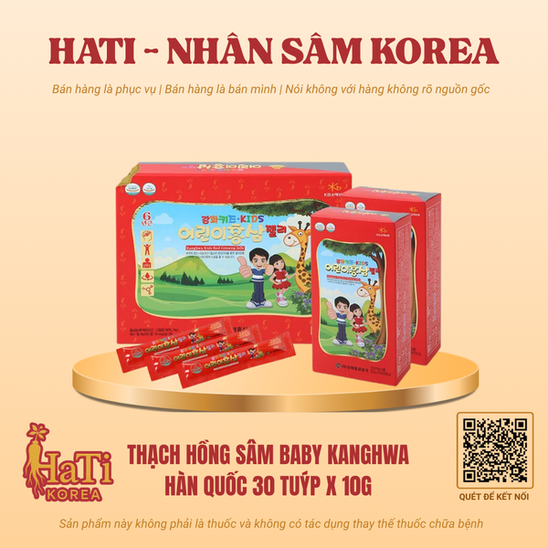 Thạch Hồng Sâm Baby Kanghwa Hàn Quốc 30 Tuýp x 10g