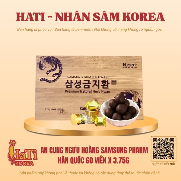 An Cung Ngưu Hoàng Samsung Pharm Hàn Quốc 60 Viên x 3.75g