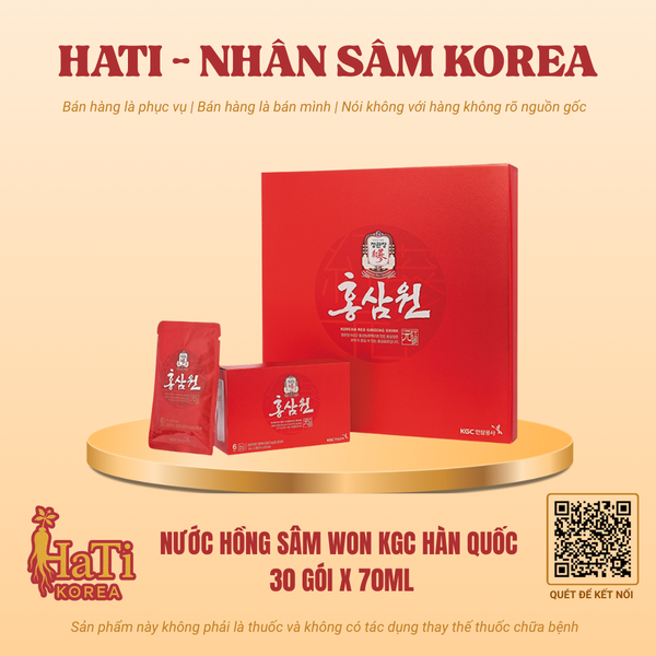 Nước Hồng Sâm Won KGC Hàn Quốc 30 Gói x 70ml