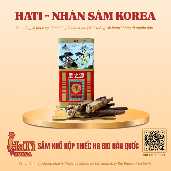 Sâm Khô Hộp Thiếc HG Bio Hàn Quốc 10 Củ x 300g