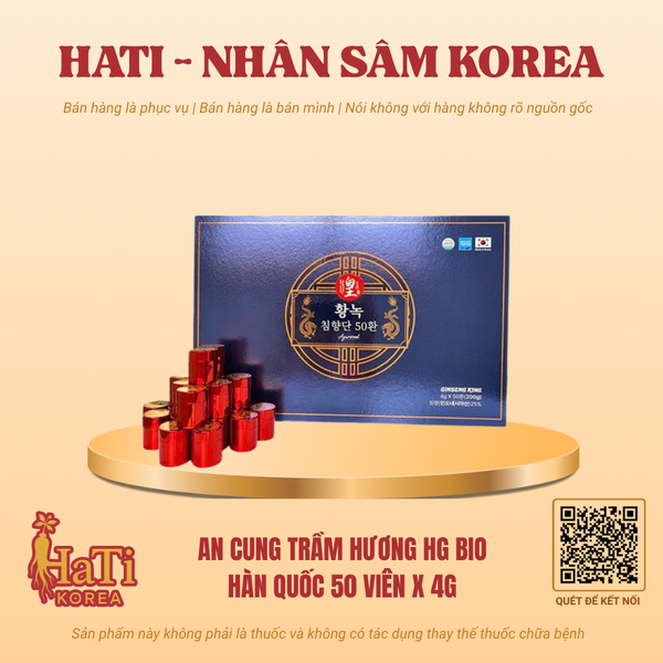 An Cung Trầm Hương HG Bio Hàn Quốc 50 Viên x 4g