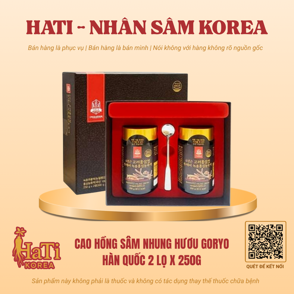 Cao Hồng Sâm Nhung Hươu Goryo Hàn Quốc 2 Lọ x 250g