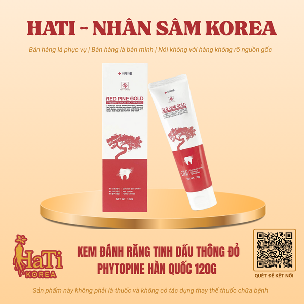 Kem Đánh Răng Tinh Dầu Thông Đỏ Phytopine Hàn Quốc 120g