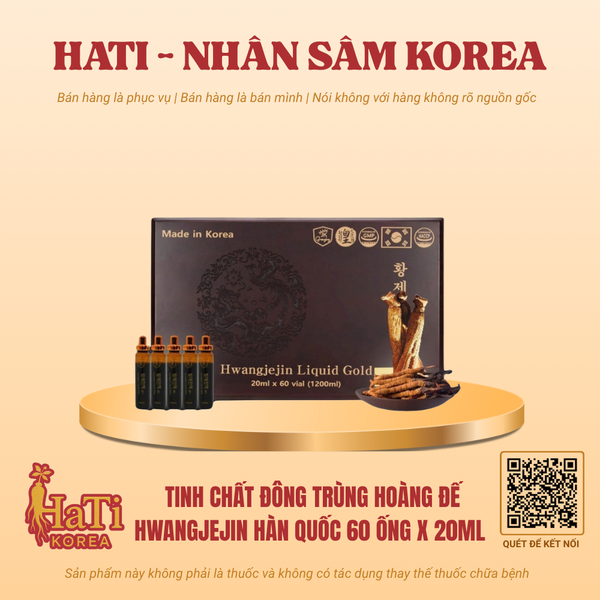 Tinh Chất Đông Trùng Hoàng Đế HwangJeJin Hàn Quốc 60 Ống x 20ml