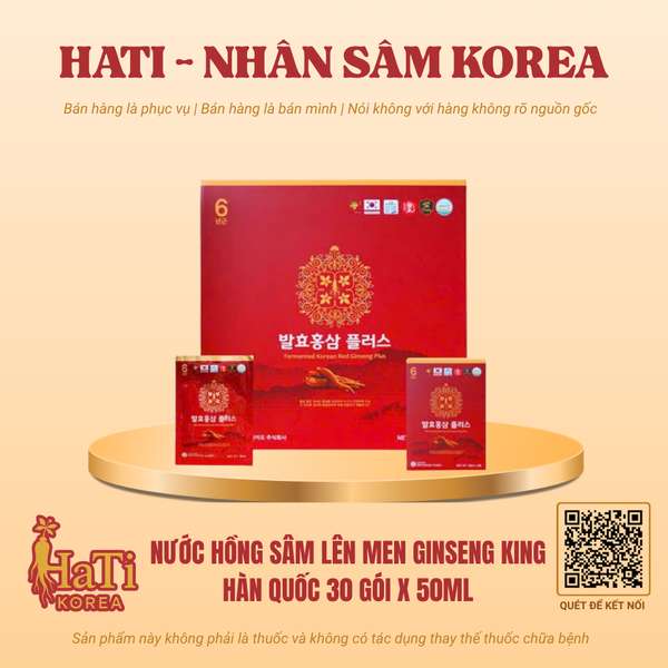 Nước Hồng Sâm Lên Men Ginseng King Hàn Quốc 30 Gói x 50ml