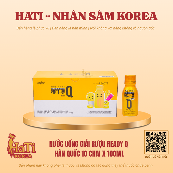 Nước Uống Giải Rượu Ready Q Hàn Quốc 10 Chai x 100ml