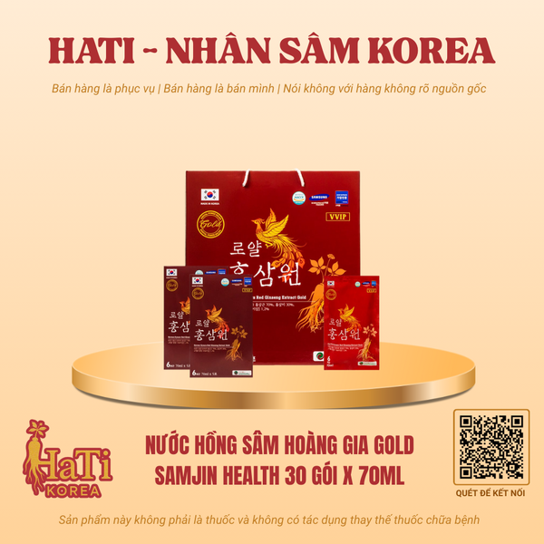 Nước Hồng Sâm Hoàng Gia Gold Samjin Health Hàn Quốc 30 Gói x 70ml