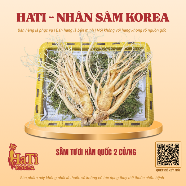 Sâm Tươi Hàn Quốc 2 Củ/Kg